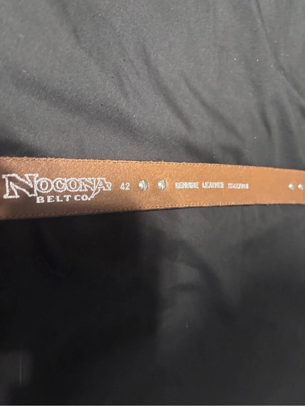 Nocona Tan Leather Western Belt with Silver Floral Buckle